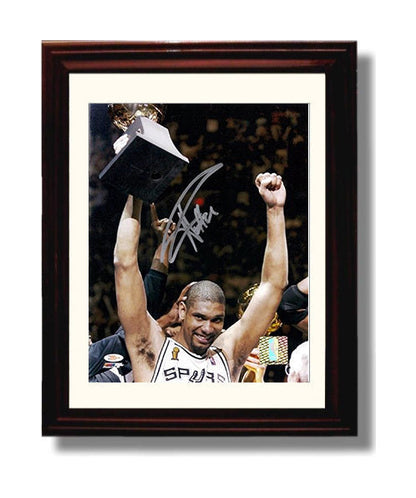 Tim Duncan San Antonio Basketball Trophy Celebration Finals Glory Spotlight Basketball Wall Art 8x10 Beveled Frame basketball wall art print