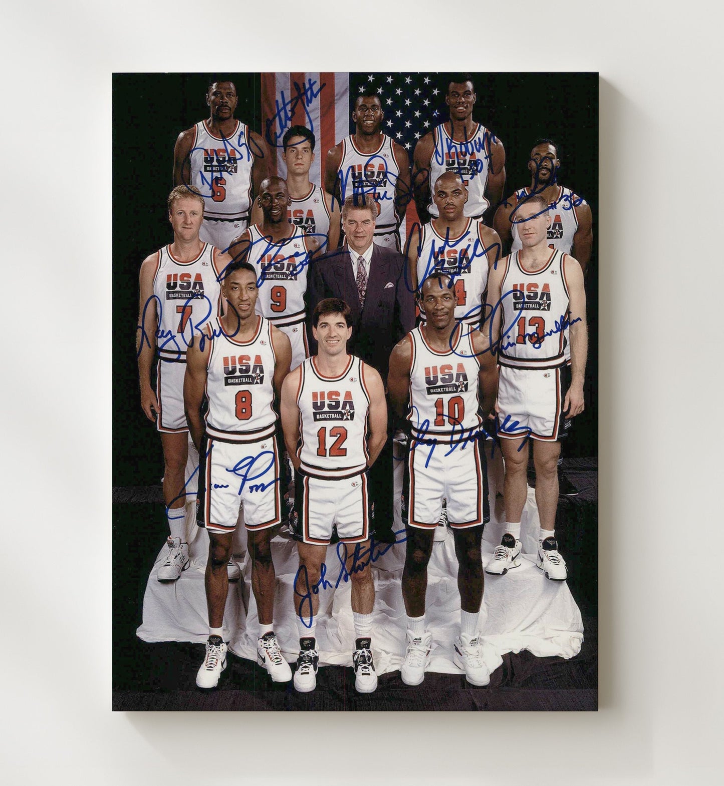 USA Dream Team Barcelona Olympic Portrait 1992 SI Feature Basketball Wall Art 20x24 Canvas basketball wall art print