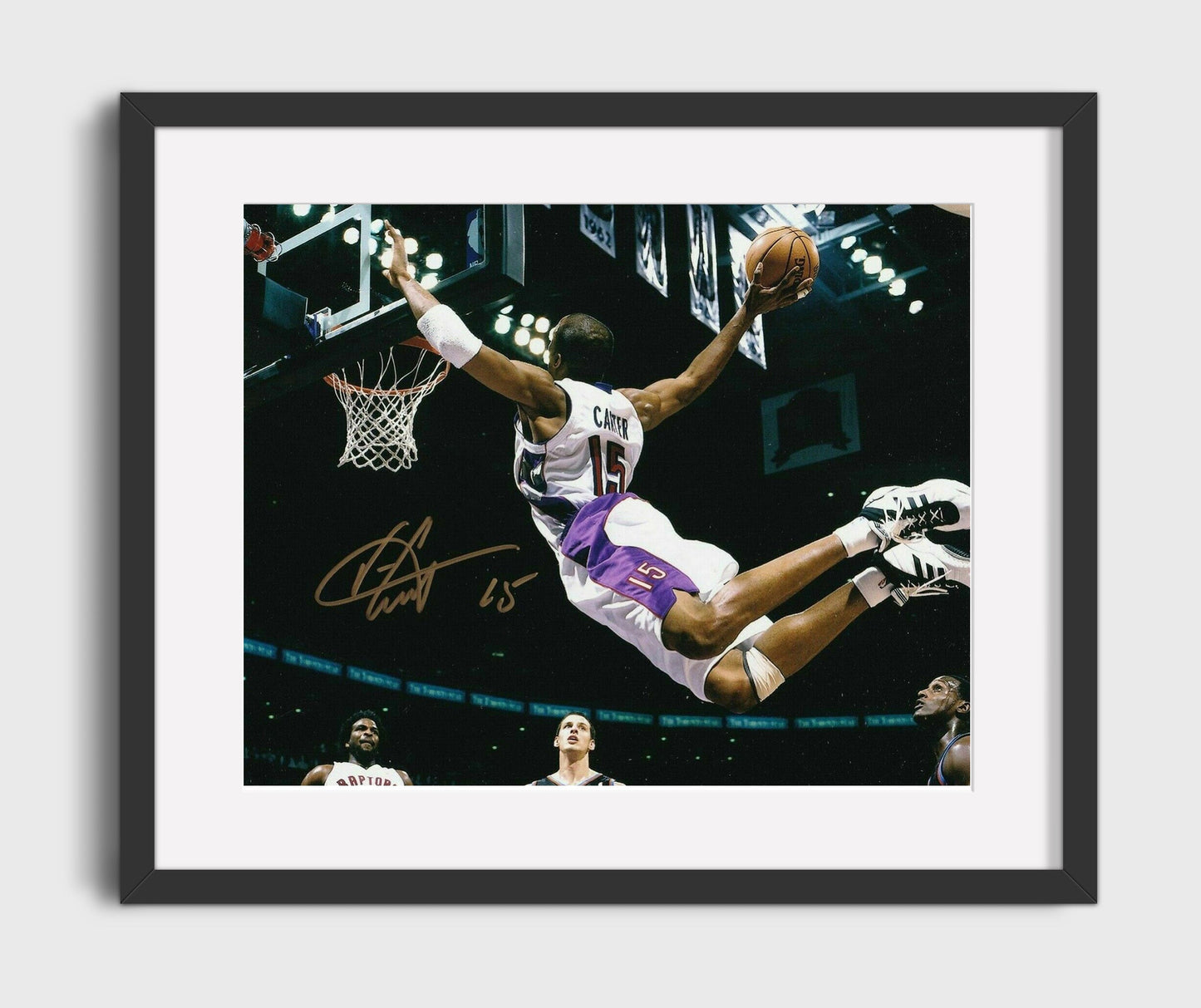 Vince Carter Raptors Dunk Air Canada Soars Basketball Wall Art 16x20 Gallery Frame basketball wall art print