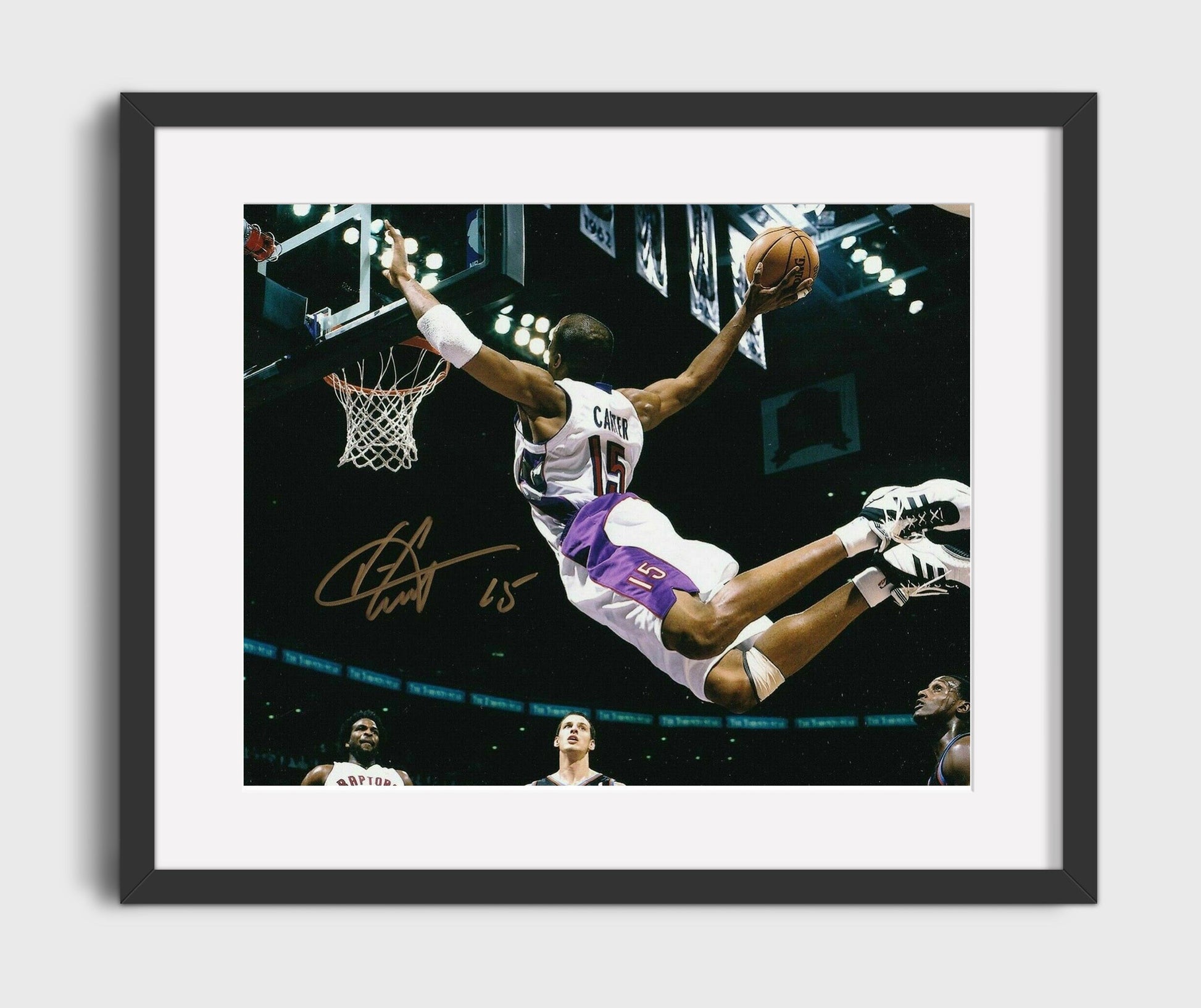 Vince Carter Raptors Dunk Air Canada Soars Basketball Wall Art 16x20 Gallery Frame basketball wall art print