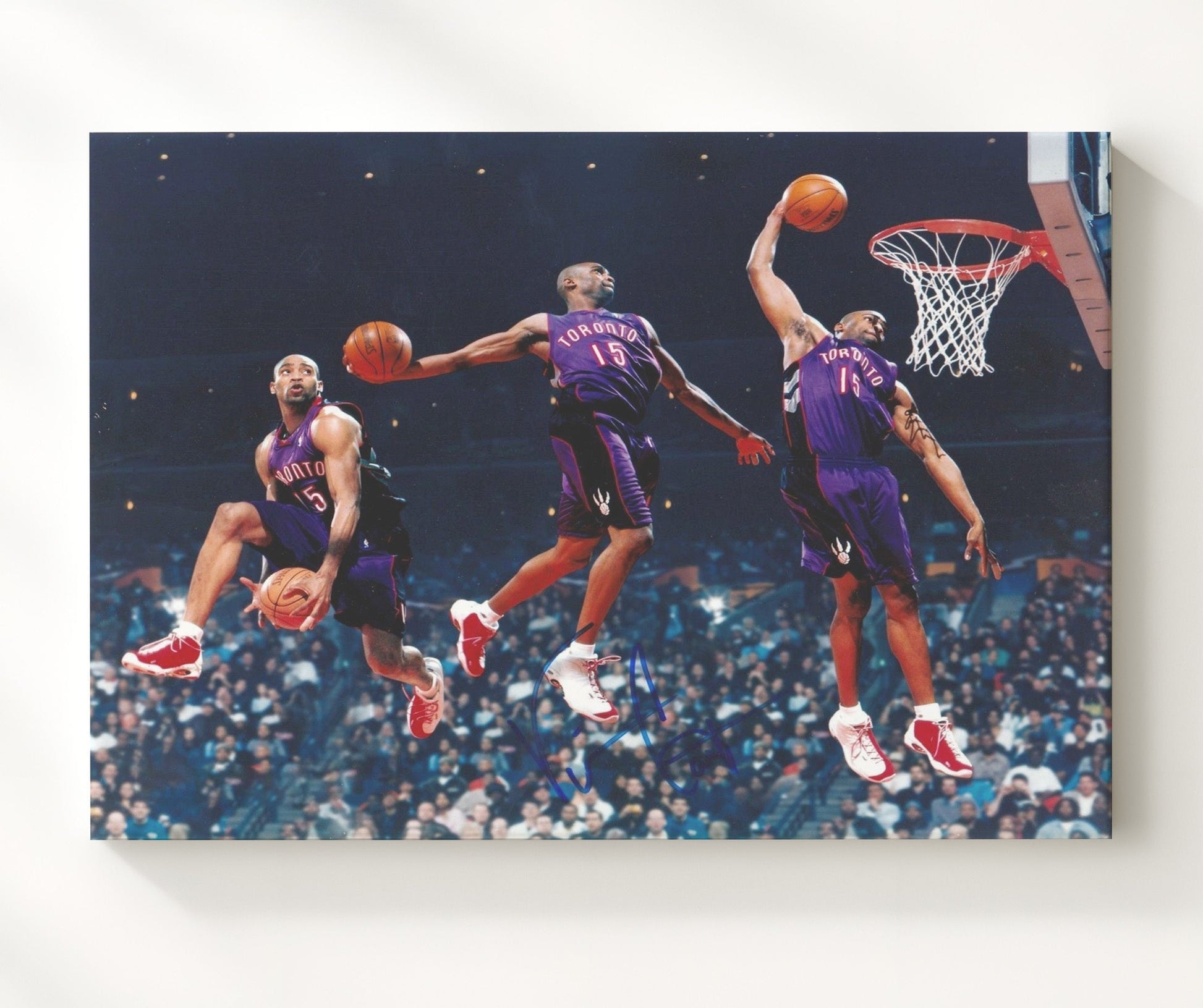 Vince Carter Raptors Slam Half Man Half Amazing Basketball Wall Art 20x24 Canvas basketball wall art print