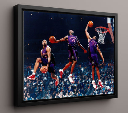 Vince Carter Raptors Slam Half Man Half Amazing Basketball Wall Art 16x20 Framed Canvas basketball wall art print