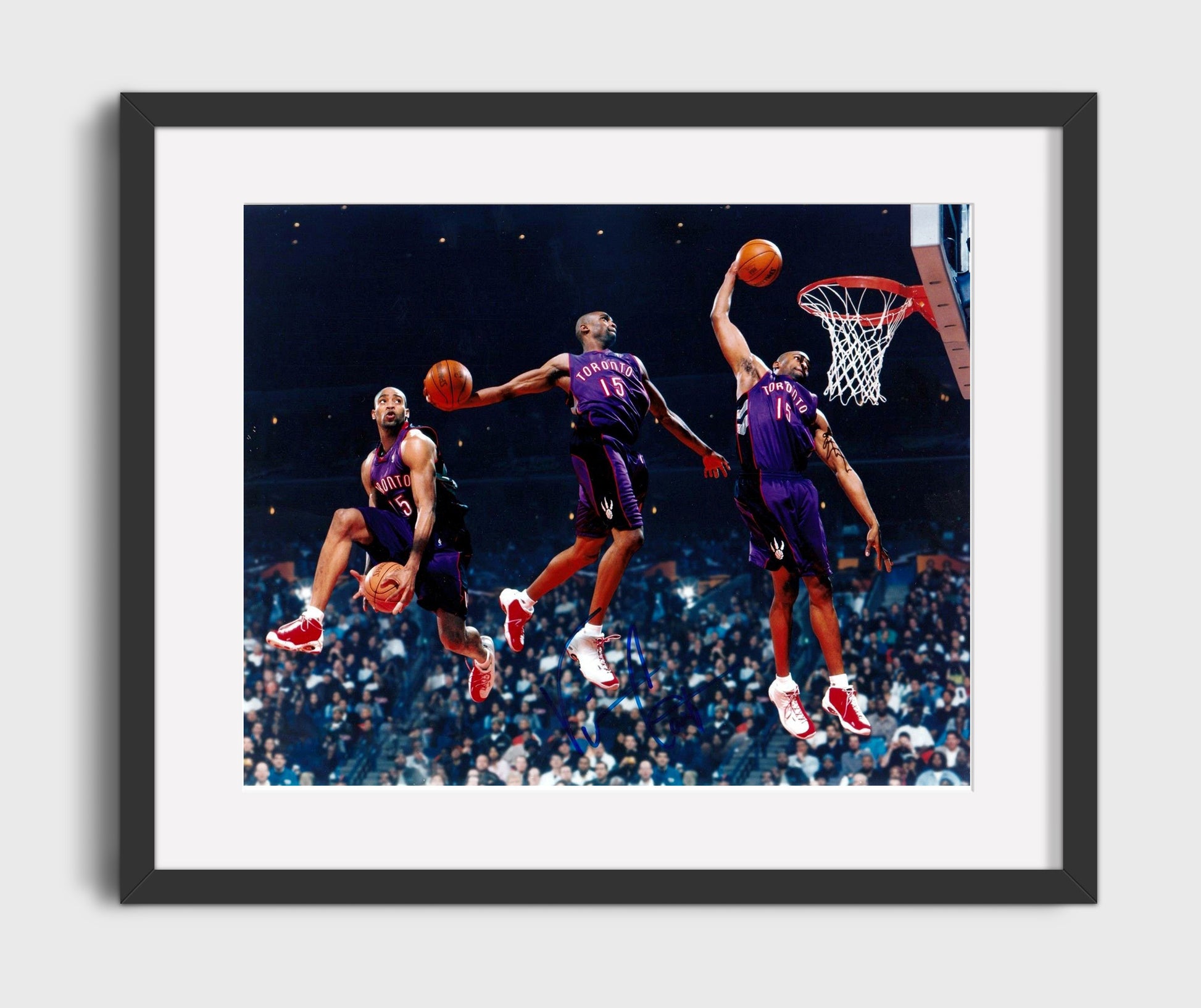 Vince Carter Raptors Slam Half Man Half Amazing basketball print - 16x20 Gallery Frame wall art