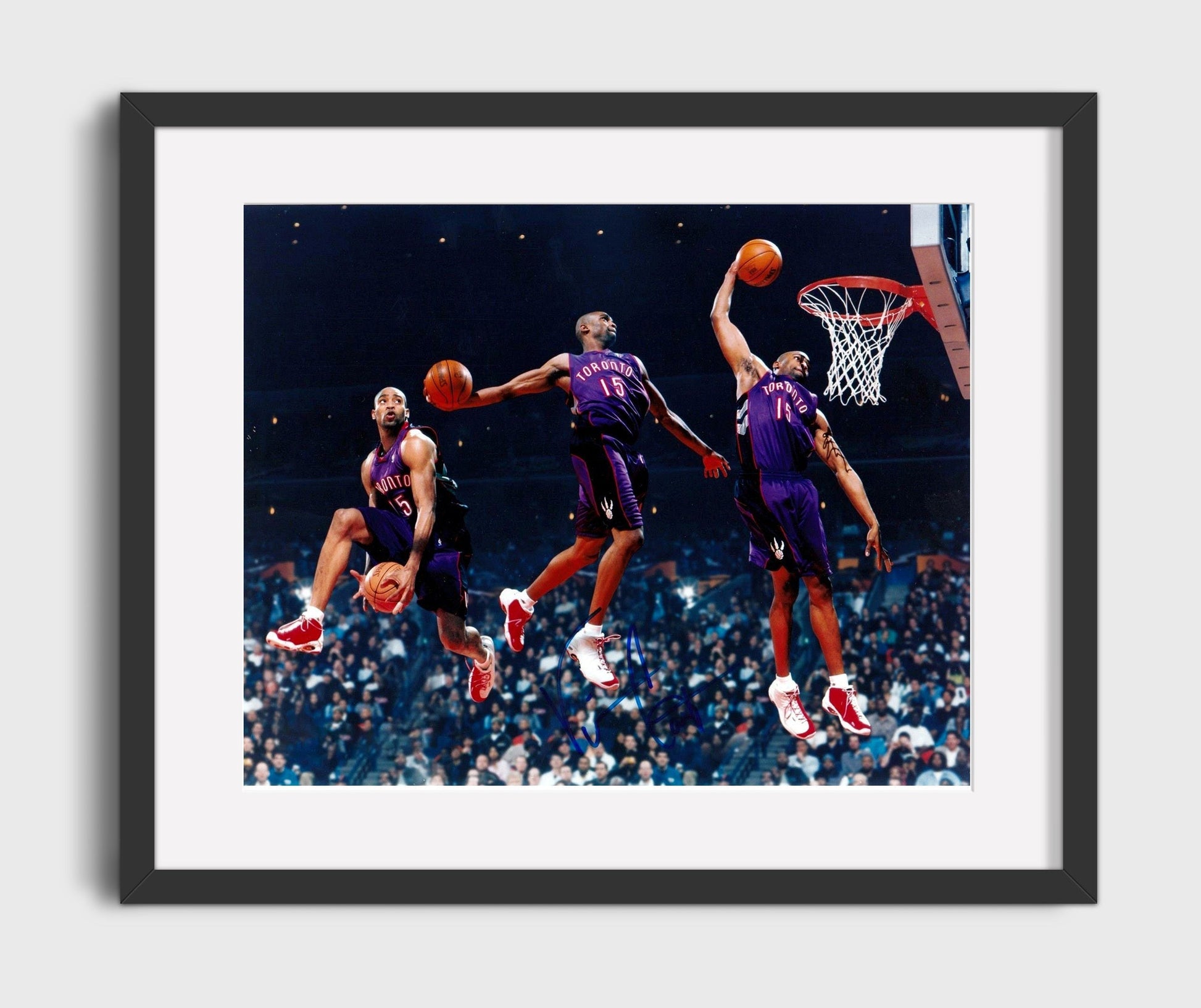 Vince Carter Raptors Slam Half Man Half Amazing Basketball Wall Art 16x20 Gallery Frame basketball wall art print