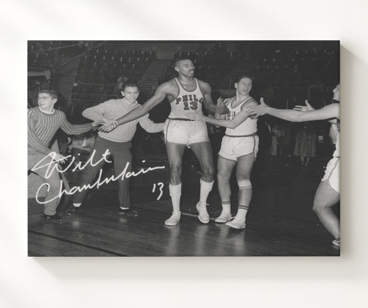 Wilt Chamberlain 100 Point Game Unstoppable Record Basketball Wall Art 20x24 Canvas basketball wall art print