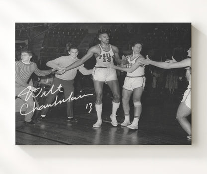 Wilt Chamberlain 100 Point Game Unstoppable Record Basketball Wall Art 20x24 Canvas basketball wall art print