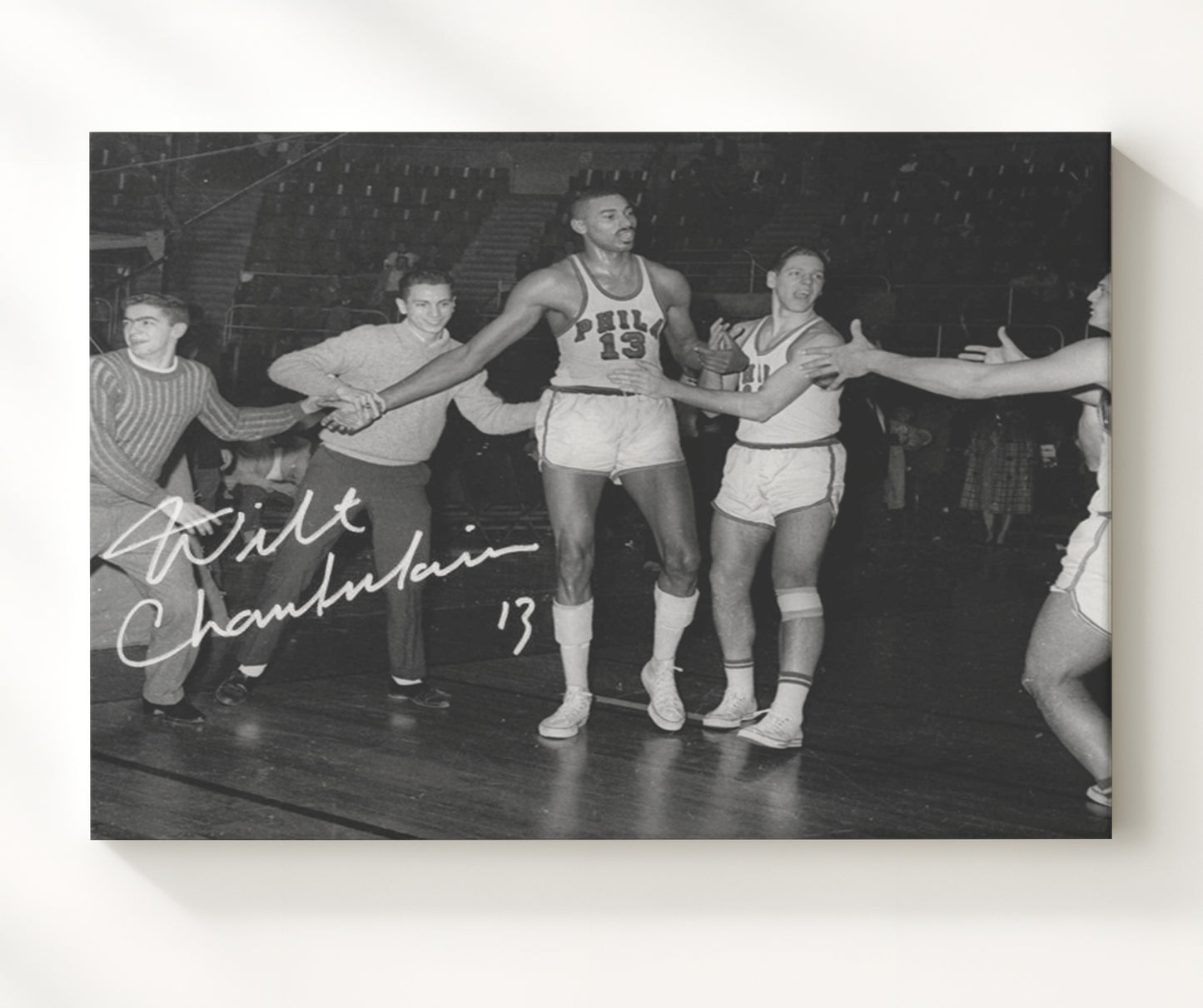 Wilt Chamberlain 100 Point Game Unstoppable Record Basketball Wall Art 20x24 Canvas basketball wall art print