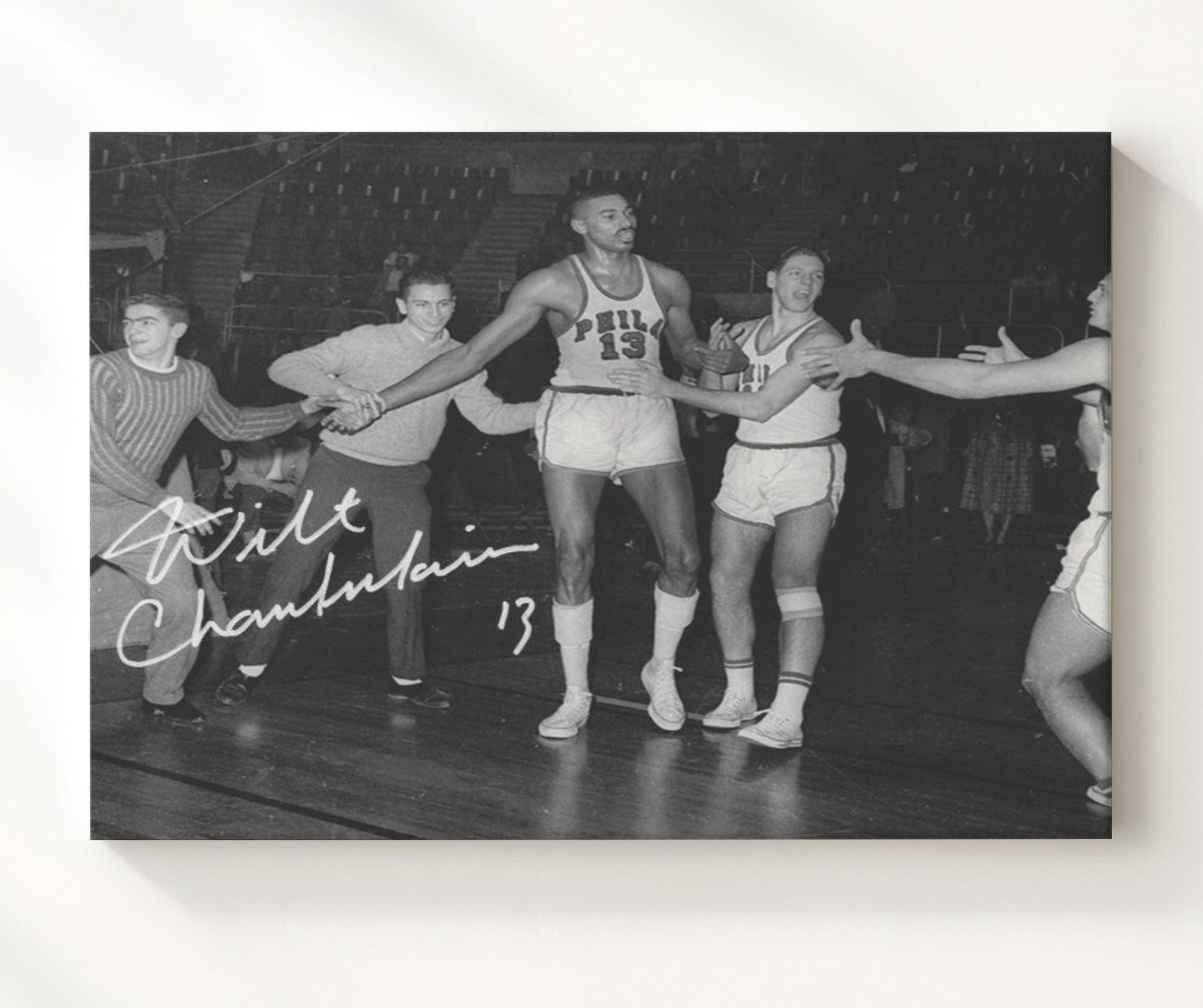 Wilt Chamberlain 100 Point Game Unstoppable Record basketball print - 20x24 Canvas wall art