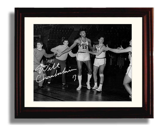 Wilt Chamberlain 100 Point Game Unstoppable Record Basketball Wall Art 8x10 Beveled Frame basketball wall art print