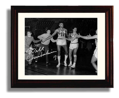 Wilt Chamberlain 100 Point Game Unstoppable Record Basketball Wall Art 8x10 Beveled Frame basketball wall art print