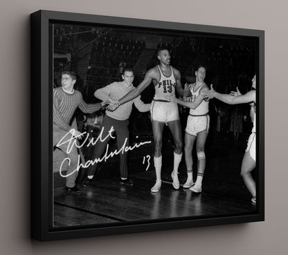 Wilt Chamberlain 100 Point Game Unstoppable Record Basketball Wall Art 16x20 Framed Canvas basketball wall art print