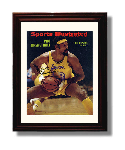 Wilt Chamberlain Los Angeles It All Depends on Wilt Feature SI Cover October 1972 Basketball Wall Art 8x10 Beveled Frame basketball wall art print