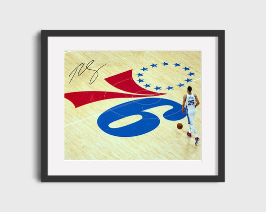 Ben Simmons Autograph Print - 76ers Court - Process in Motion
