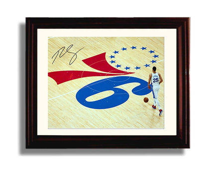 Ben Simmons Autograph Print - 76ers Court - Process in Motion