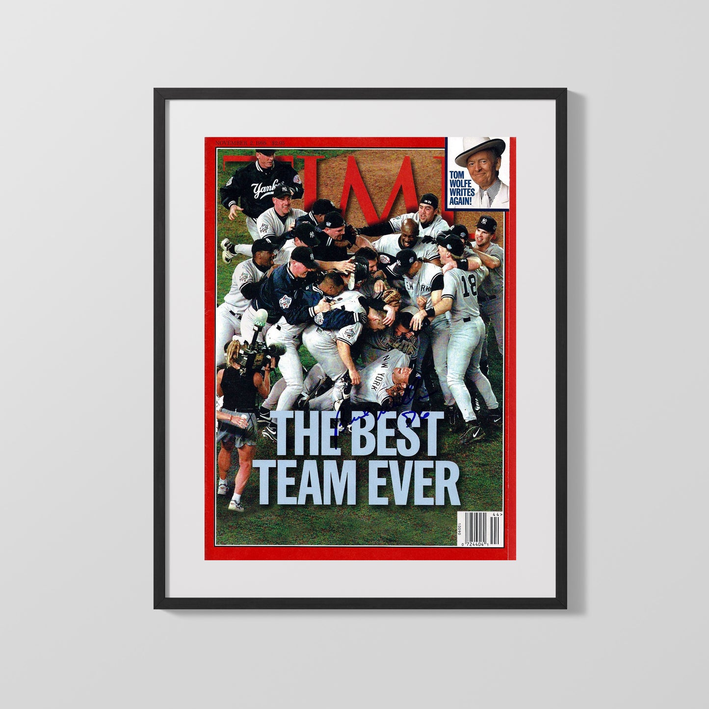 Bernie Williams Autograph Time Print - Best Team Ever 1998 - Bronx Dynasty