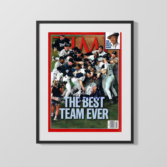 Bernie Williams Autograph Time Print - Best Team Ever 1998 - Bronx Dynasty