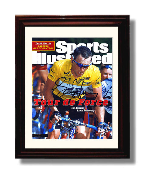 Lance Armstrong 2000 SI Tour De Force Cover 8x10 Beveled Frame cycling wall art print – Cycling Wall Art decor