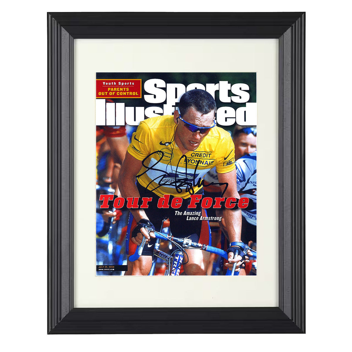 Lance Armstrong 2000 SI Tour de Force Cover 8x10 Beveled Frame cycling wall art