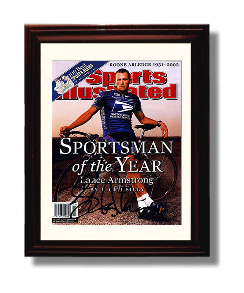 Lance Armstrong 2002 SI Sportsman of the Year Cover 8x10 Beveled Frame cycling wall art print – Cycling Wall Art decor
