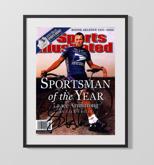 Lance Armstrong 2002 SI Sportsman of the Year Cover Cycling Wall Art 16x20 Gallery Framed Artwork wall art print – Cycling decor