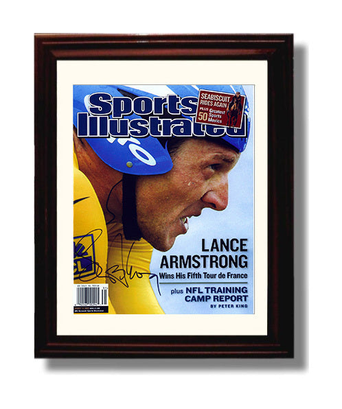 Lance Armstrong 2003 SI Fifth Tour De France Cover 8x10 Beveled Frame cycling wall art print – Cycling Wall Art decor