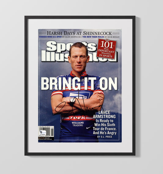 Lance Armstrong 2004 SI Bring It on Cover Cycling Wall Art 16x20 Gallery Framed Artwork wall art print – Cycling decor
