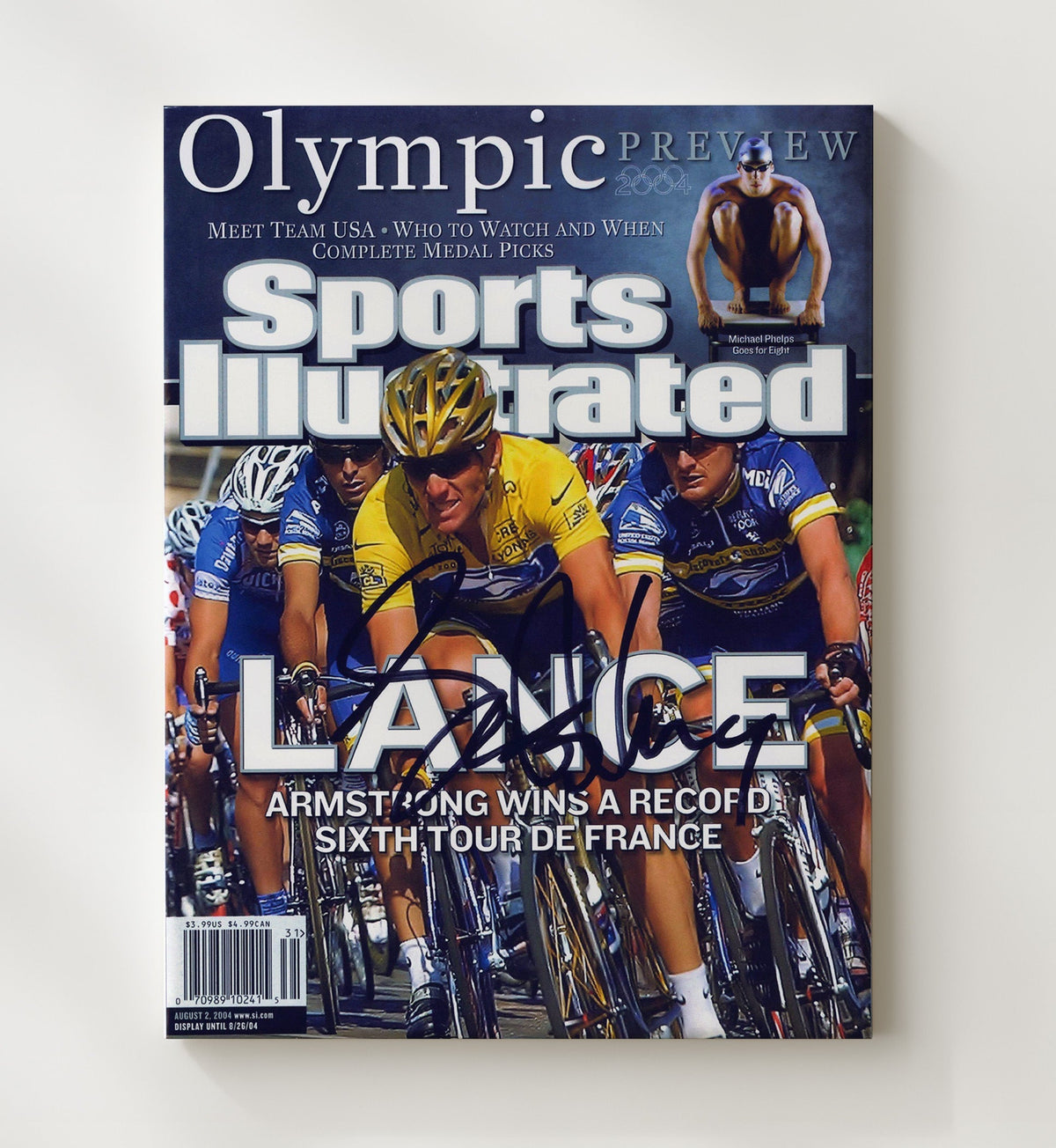 Lance Armstrong 2004 SI Tour de France Pack Cover 16x20 Gallery Frame cycling wall art