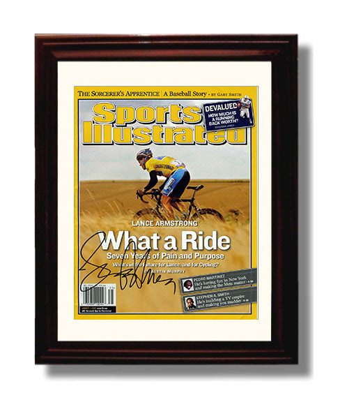 Lance Armstrong 2005 SI What A Ride Cover 8x10 Beveled Frame cycling wall art print – Cycling Wall Art decor