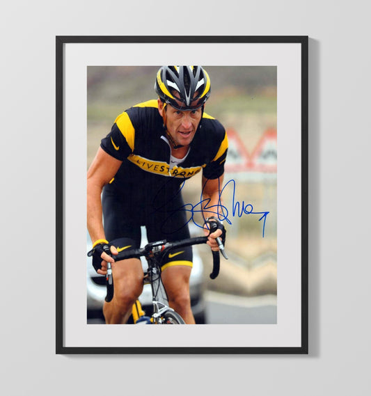Lance Armstrong Livestrong Race Portrait Cycling Wall Art 16x20 Gallery Framed Artwork wall art print – Cycling decor