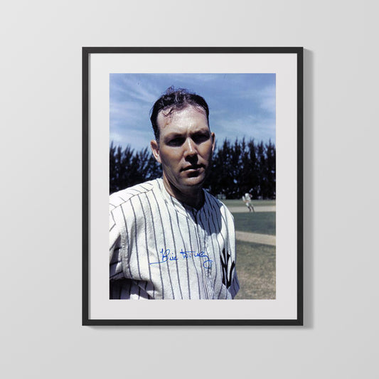 Bill Dickey Autograph Print - Close Up Portrait - Iron Man Catcher
