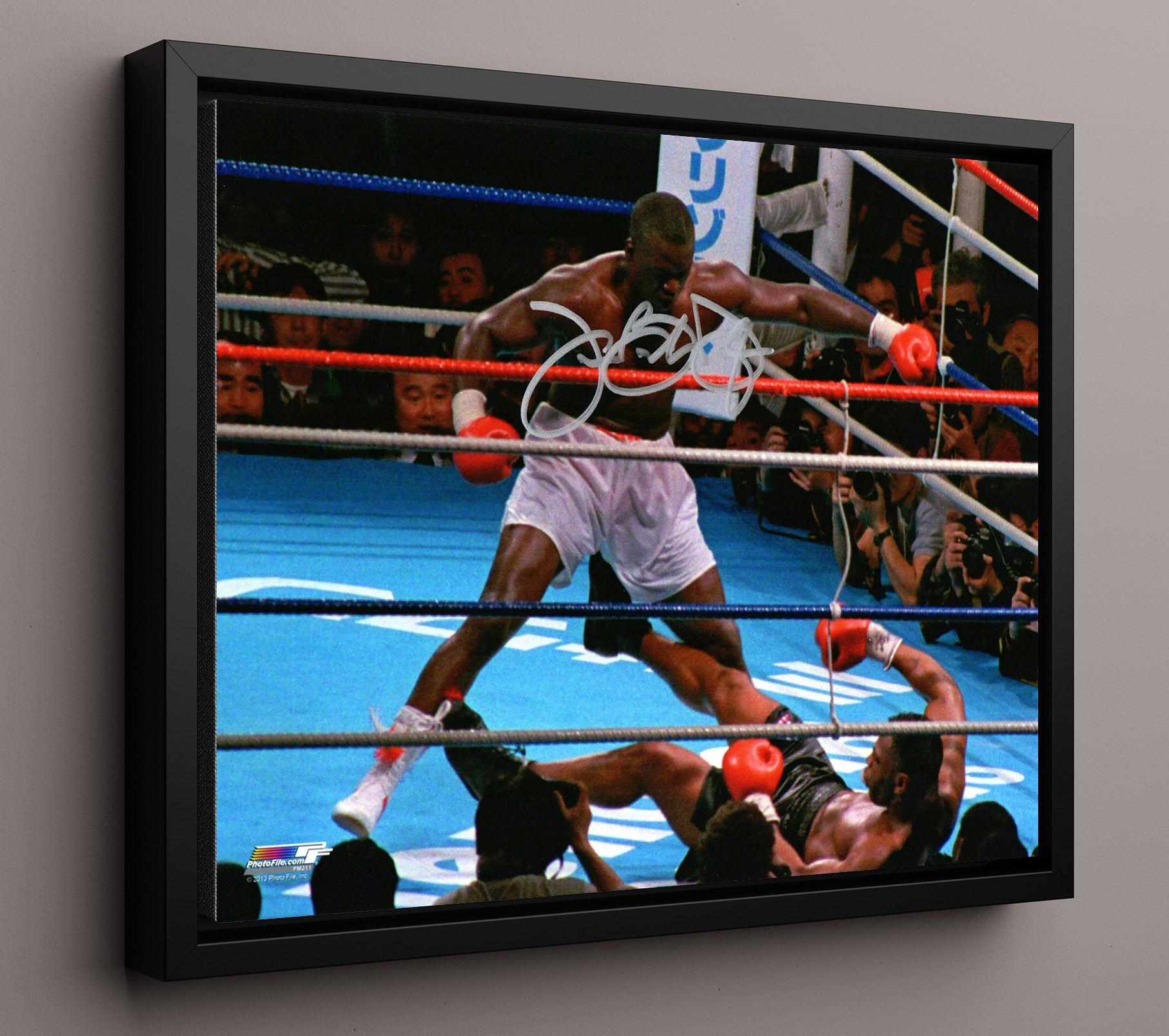 Buster Douglas and Mike Tyson Upset of the Century 16x20 Framed Canvas boxing wall art print – Boxing Wall Art decor