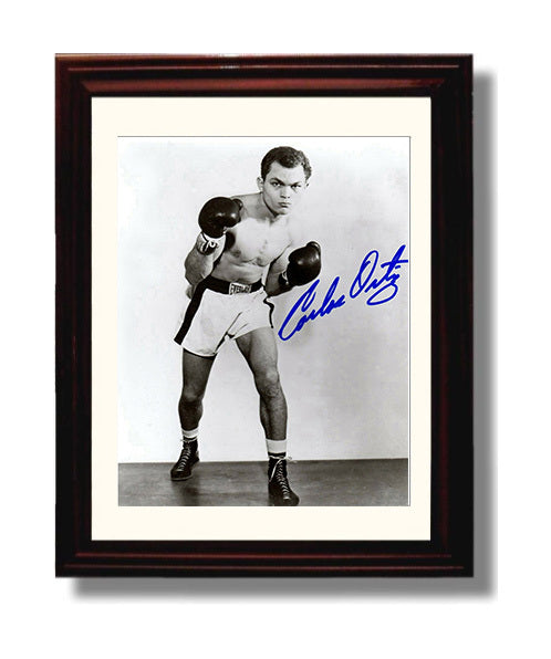 Carlos Ortiz Fighting Stance Portrait 8x10 Beveled Frame boxing wall art print – Boxing Wall Art decor
