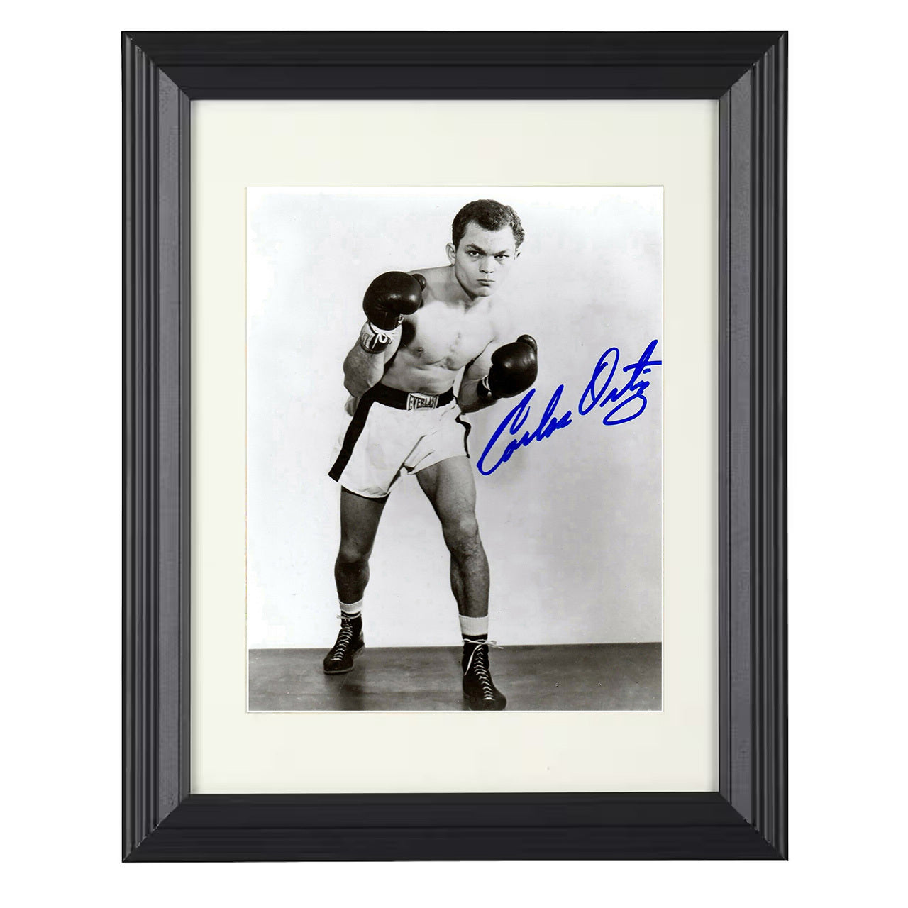Carlos Ortiz - Fighting Stance 8x10 black framed boxing print
