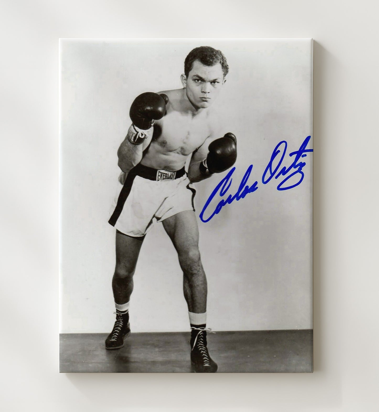 Carlos Ortiz Fighting Stance Portrait 20x24 Canvas boxing wall art print – Boxing Wall Art decor
