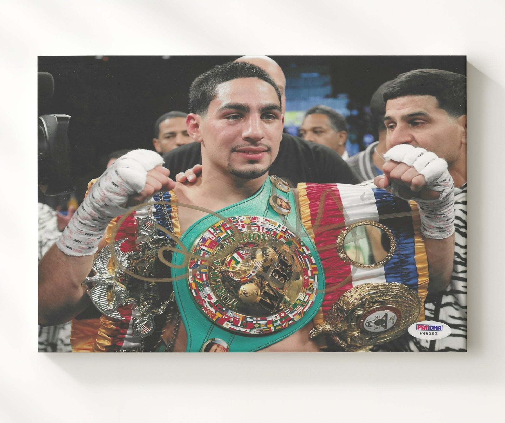 Danny Garcia Champion with Belts 20x24 Canvas boxing wall art print – Boxing Wall Art decor