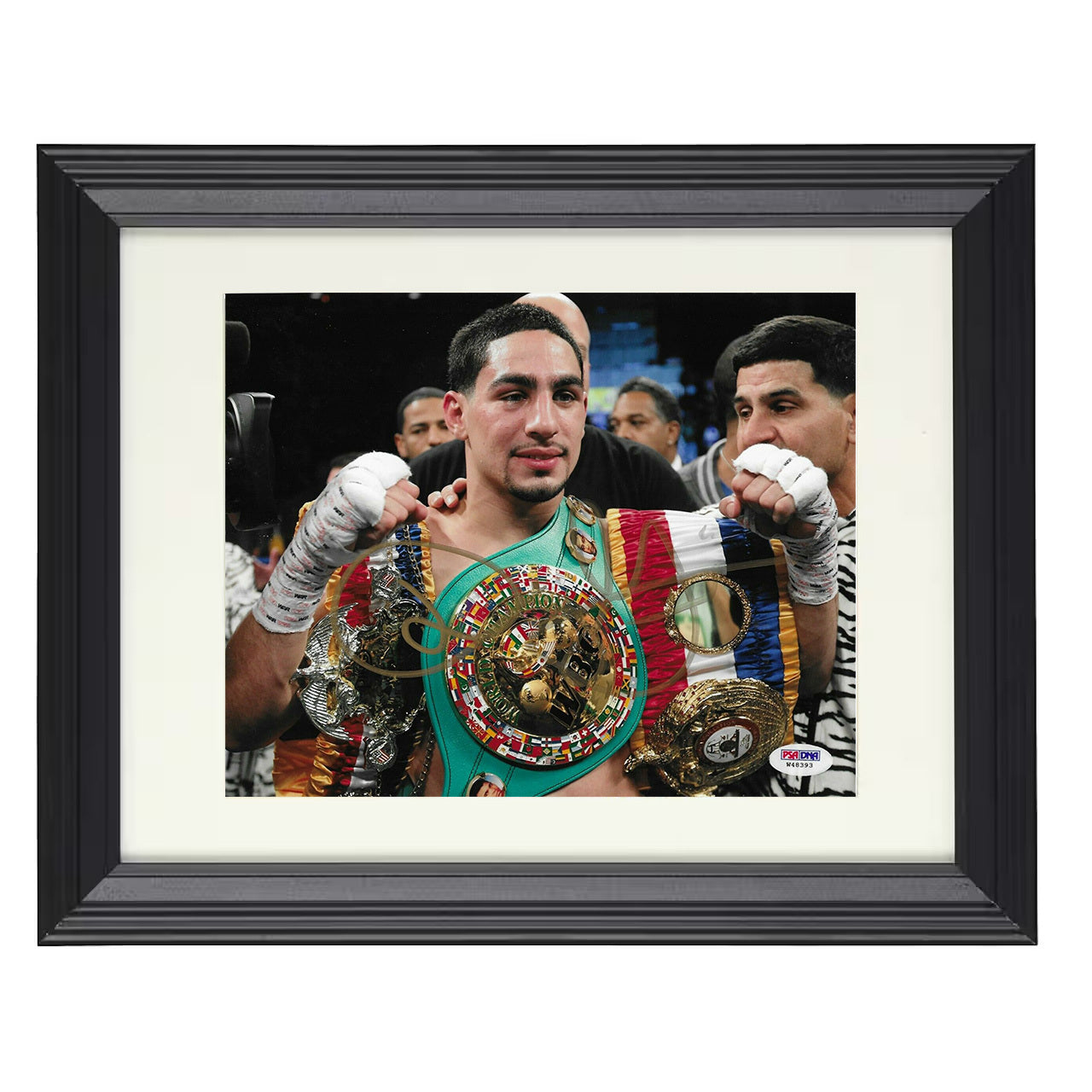 Danny Garcia - Champion with Belts 8x10 black framed boxing print