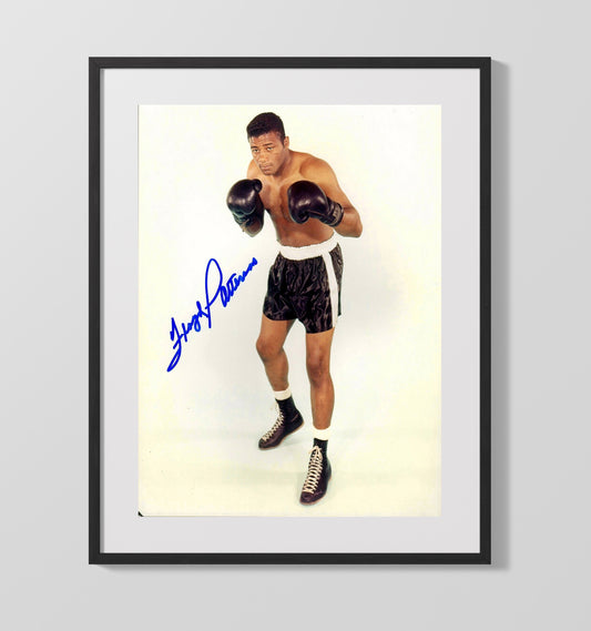 Floyd Patterson Fighting Stance Studio Boxing Wall Art 16x20 Gallery Framed Artwork wall art print – Boxing Wall Art decor