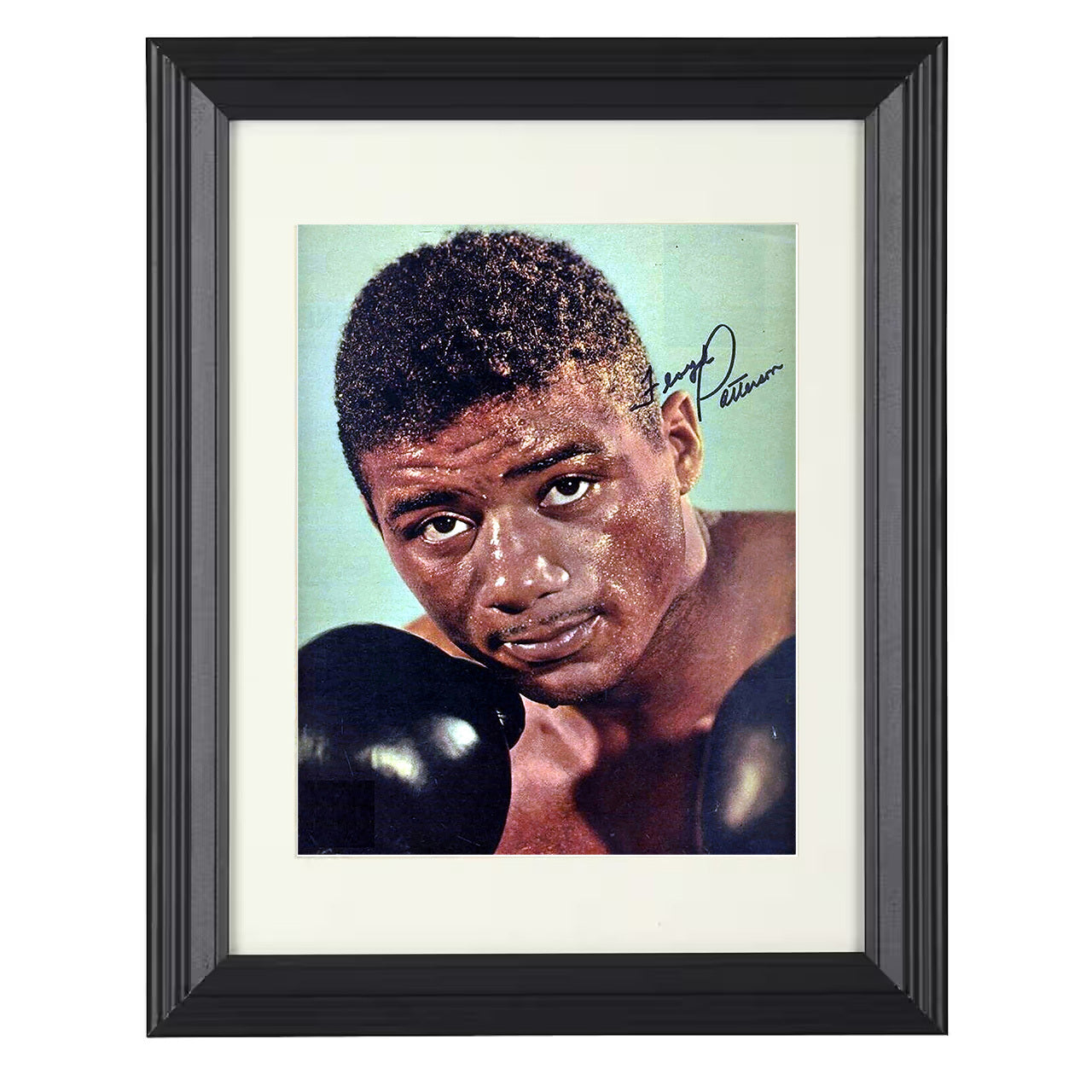 Floyd Patterson - Gloves Up Close 8x10 black framed boxing print