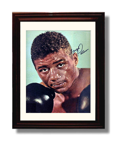 Floyd Patterson Gloves Up Close Portrait 8x10 Beveled Frame boxing wall art print – Boxing Wall Art decor