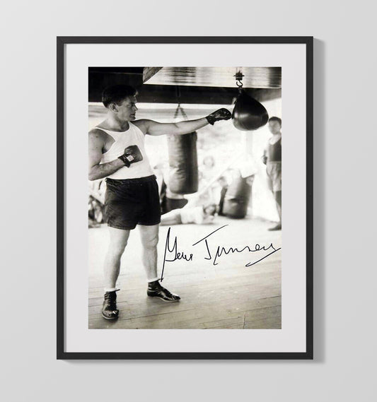 Gene Tunney Speed Bag Training Boxing Wall Art 16x20 Gallery Framed Artwork wall art print – Boxing Wall Art decor