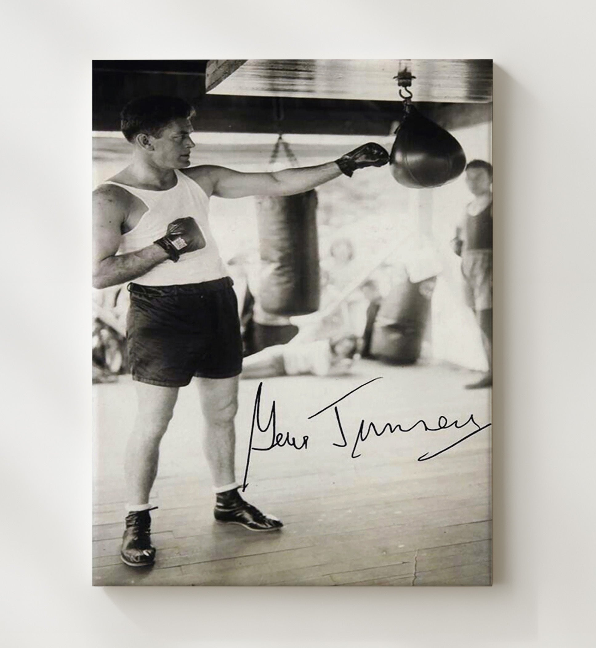 Gene Tunney Speed Bag Training 20x24 Canvas boxing wall art print – Boxing Wall Art decor