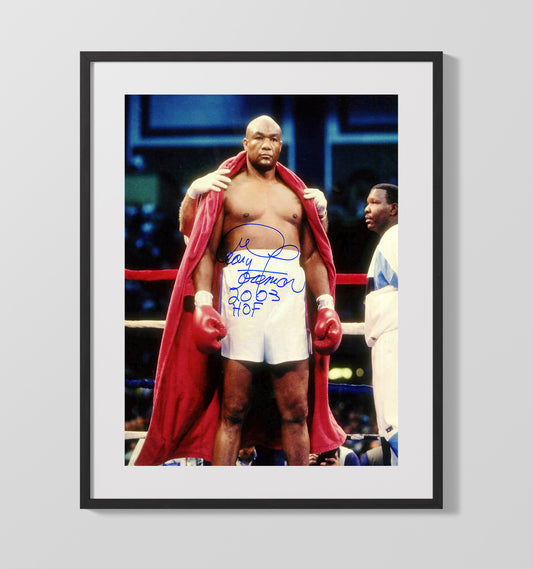 George Foreman Hall of Fame 2003 Red Robe Boxing Wall Art 16x20 Gallery Framed Artwork wall art print – Boxing Wall Art decor