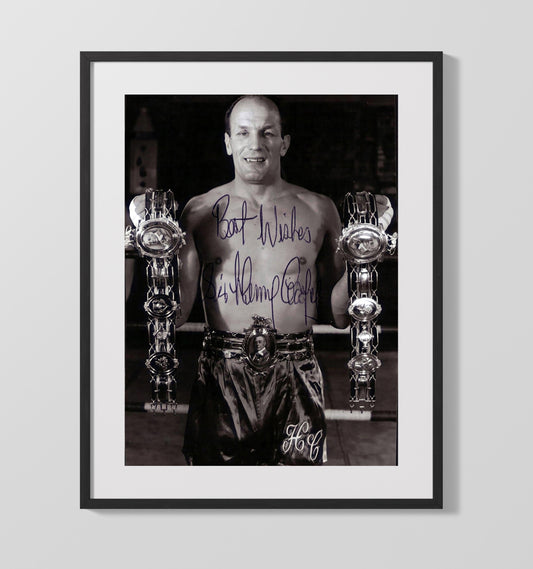 Henry Cooper Championship Belts Portrait Boxing Wall Art 16x20 Gallery Framed Artwork wall art print – Boxing Wall Art decor