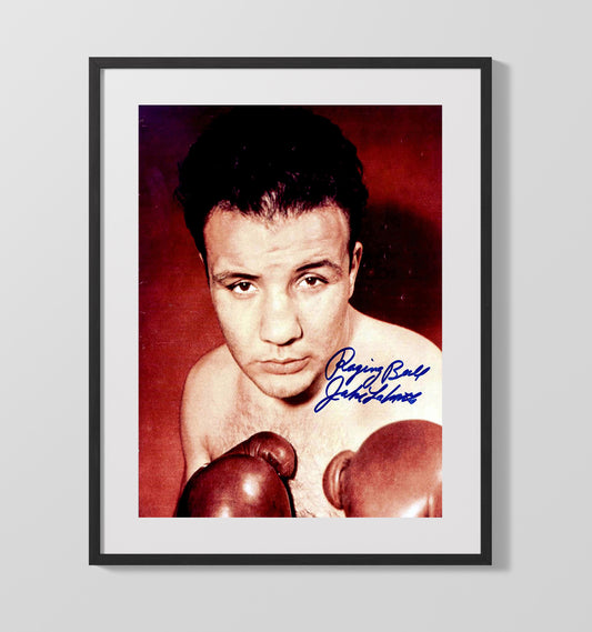 Jake LaMotta Raging Bull Portrait Boxing Wall Art 16x20 Gallery Framed Artwork wall art print – Boxing Wall Art decor