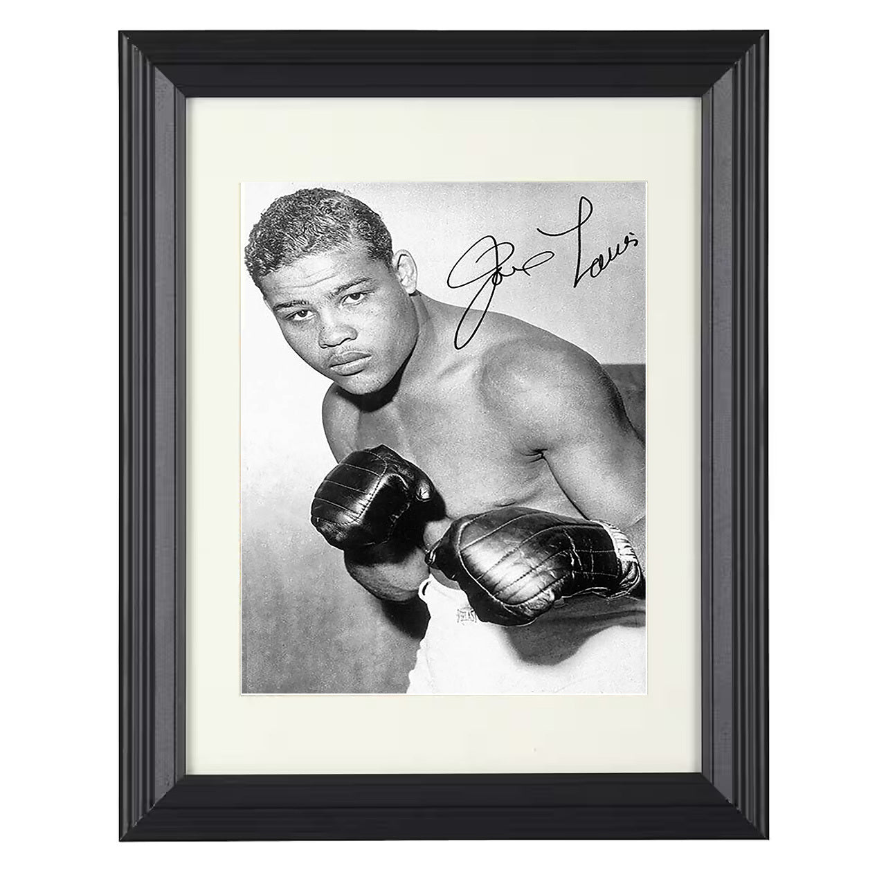 Joe Louis - Fighting Stance Studio 8x10 black framed boxing print
