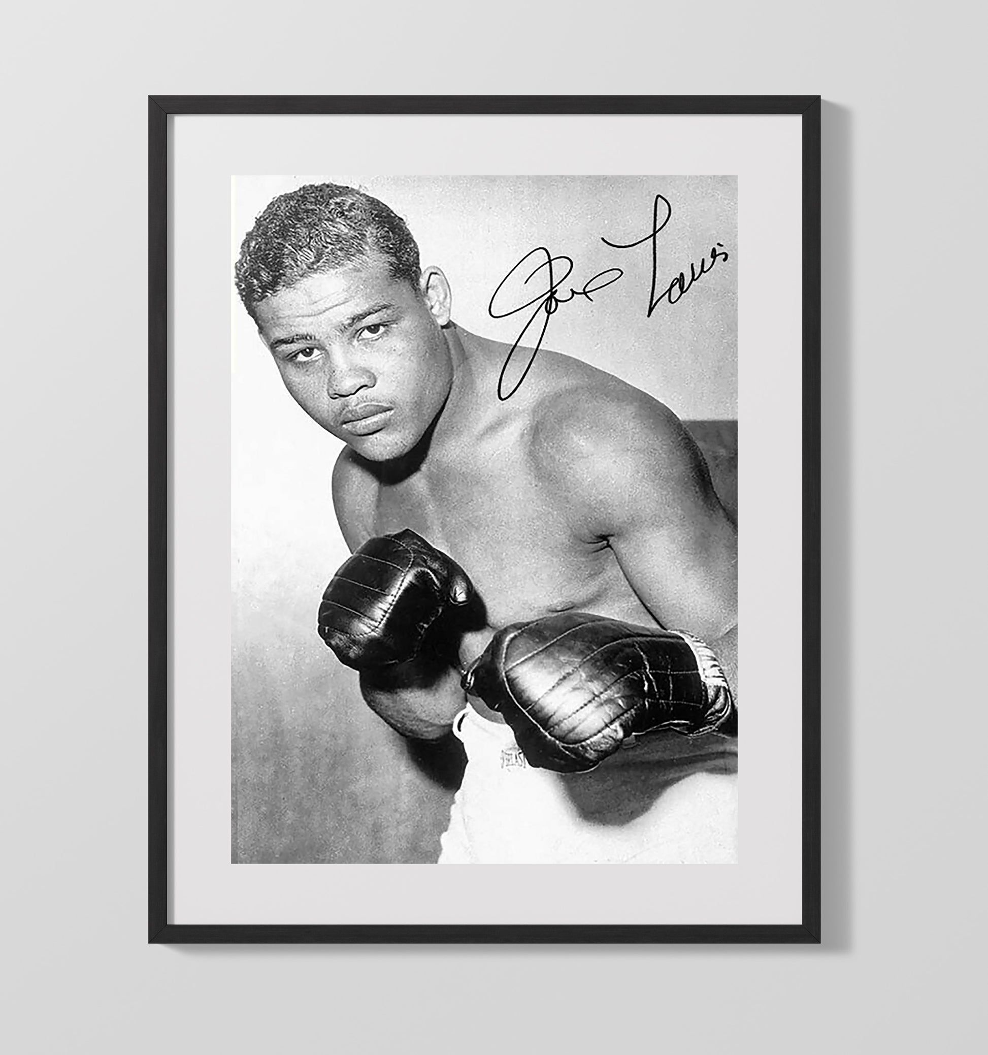 Joe Louis Fighting Stance Studio 16x20 Gallery Frame boxing wall art print – Boxing Wall Art decor