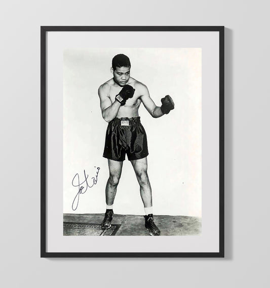 Joe Louis Studio Portrait Boxing Wall Art 16x20 Gallery Framed Artwork wall art print – Boxing Wall Art decor