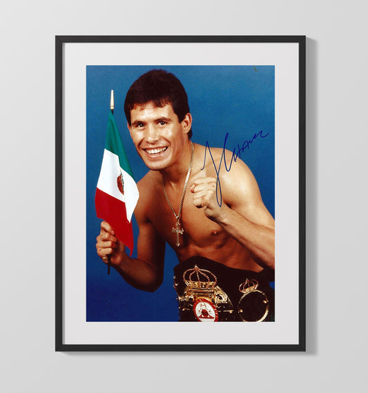 Julio Cesar Chavez Championship Belts Portrait Boxing Wall Art 16x20 Gallery Framed Artwork wall art print – Boxing Wall Art decor