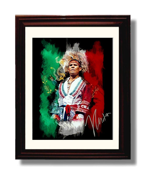 Julio Cesar Chavez Mexican Flag Champion Portrait 8x10 Beveled Frame boxing wall art print – Boxing Wall Art decor