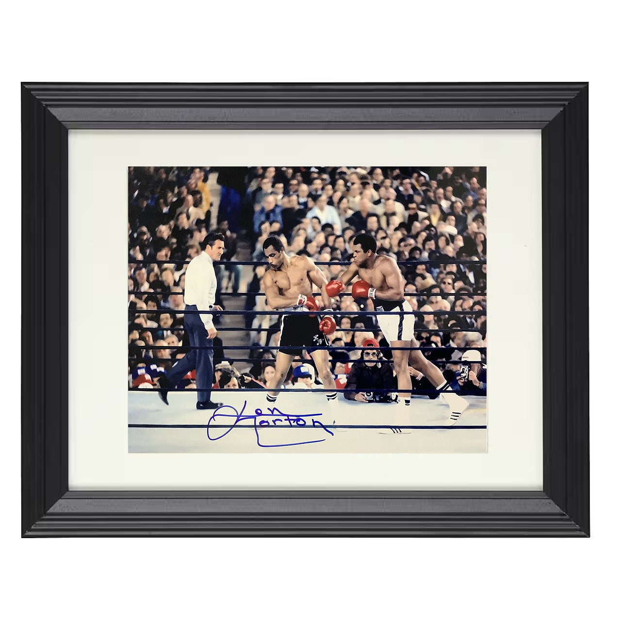 Ken Norton and Muhammad Ali - Heavyweight Showdown 8x10 black framed boxing print